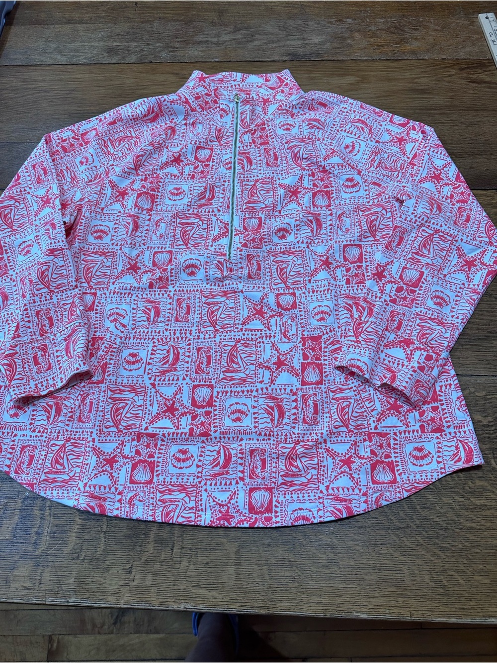 Lilly Pulitzer UPF 50+ Skipper Popover mizner Red Seaside harbor sz xxl